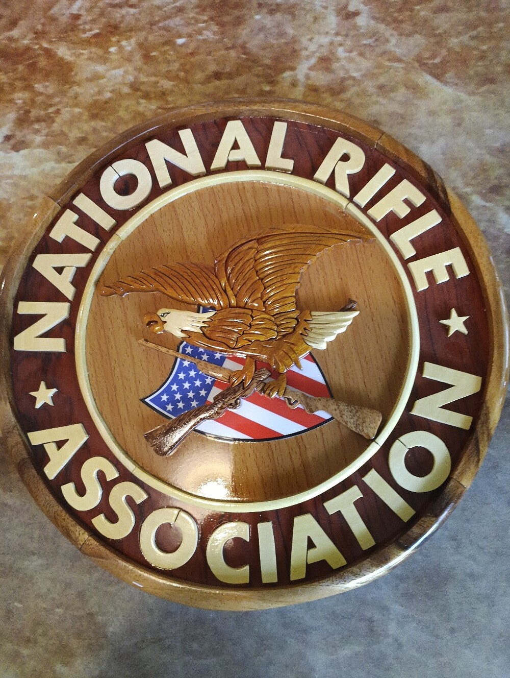 National Rifle Association Wall Plaque with Eagle and Flag